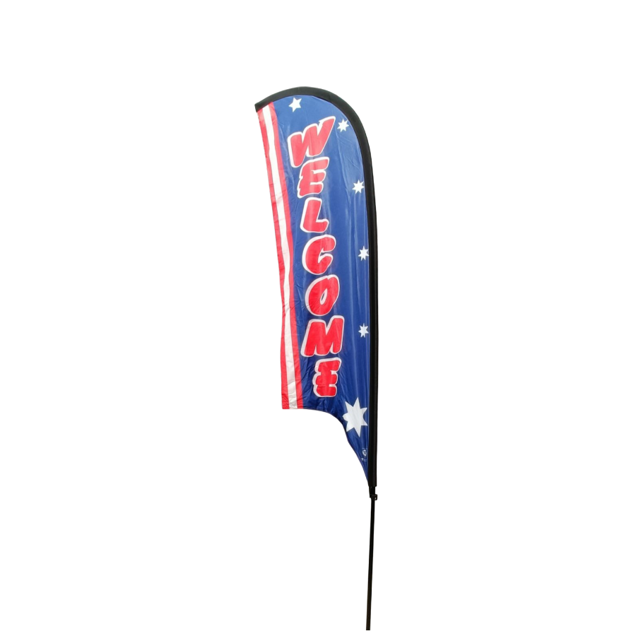 Double sided Welcome Feather Flag, 80x300cm