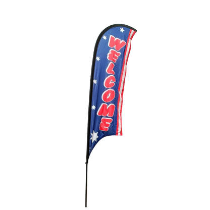 Double sided Welcome Feather Flag, 80x300cm
